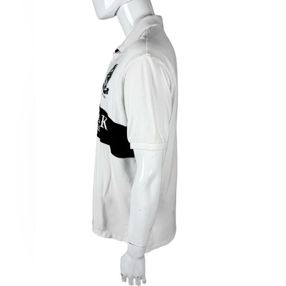 Polo Ralph Lauren Mens 2XL Polo Shirt White Black 100% Cotton #5 Custom Fit - Picture 3 of 10